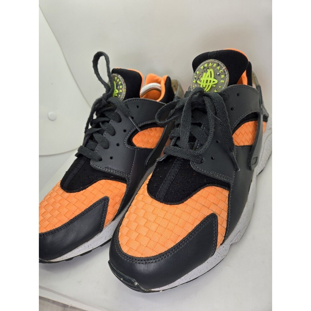 Nike Air Huarache Crater PRM NN Shoes Men 11 Black Atomic Orange Woven Halloween - Picture 4 of 8